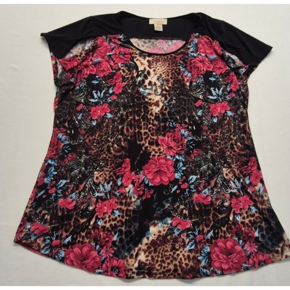 Diana Belle women's floral/animal print plus size top 3XL stretch  colorful